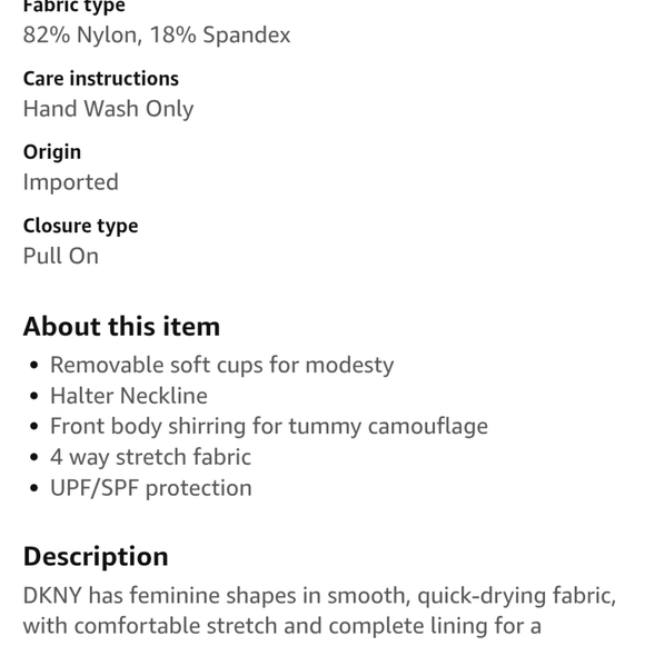 New With Tags DKNY Floral Black Tie Halter One Piece Swimsuit Size Large - Picture 13 of 13